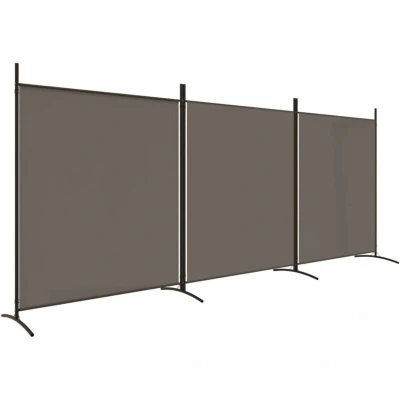Image of vidaXL 3 Panel Room Divider Anthracite 525x180 cm Fabric