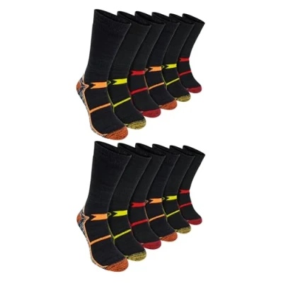 Image of Mens Thermal Work Socks Sock Snob Extra Warm Heavy Duty Thick for Steel Toe Boots (6 11, 12 Pairs)
