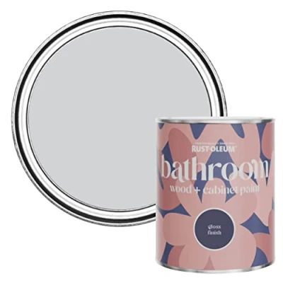 Image of Rust Oleum Grey Moisture Resistant Bathroom Wood and Cabinet Paint in Gloss Finish Lilac Rhapsody 750ml