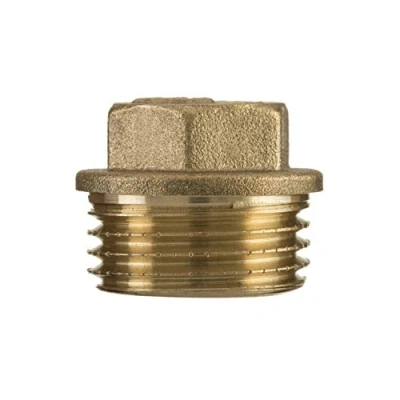 Image of 1&quot; inch BSP Thread Brass Pipe Screw Hex Male Blanking Plug Tube End Cap
