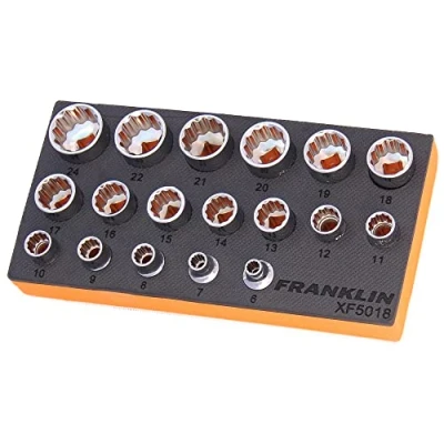 Image of 3/8&quot; Drive 12 Point Socket Set 18 Pcs Franklin Tools XF5018