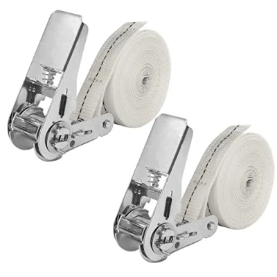 Image of NIUXX 2 Pcs Ratchet Lashing Tie Down Straps Sets, 6m Heavy Duty Tensioning Belt Fastening Load Securing with Adjustable Metal Buckle, Rack Ropes for Truck Luggage Motorcycles Refrigerator