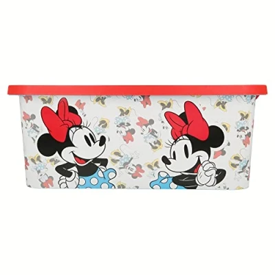 Image of Stor Minnie Mouse Storage Box Container with Click Lock Lid, For Kids, Bedroom, Playroom, Toys, BPA Free (13 Litre)