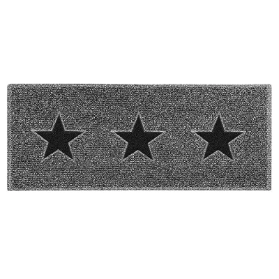 Image of Nicoman Triple Stars Door Mat｜Entrance Barrier Dirt Trapper Floor Mat｜Patio Garden Conservatory Doormat｜Indoor Outdoor Matt｜Charcoal with 3x Black Stars, Runner 150x60cm/5x2ft