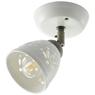 Image of Lindby spotlight Sanrike, height 16 cm, 1 bulb, white, ceramic