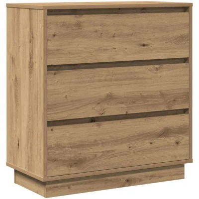 Image of vidaXL Bedside Cabinet with LED Artisan Oak 71x34,5x75 cm Engineered Wood