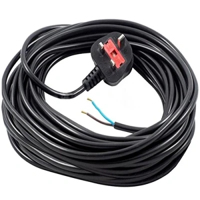 Image of SPARES2GO XL Extra Long 12M Metre Black Cable Mains Power Lead for Bosch Lawnmower &amp; Garden Strimmer (UK Plug)