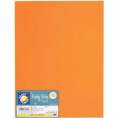 Image of Craft Planet 9inch x 12inch Funky Foam Orange (Single Sheet)