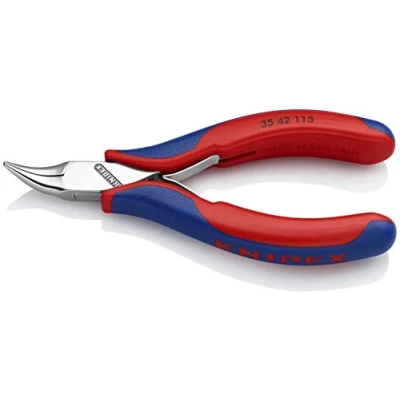 Image of KNIPEX 35 42 115 Tools Electronics Pliers, Half Round Tips, 4.5 Degree Angled, Multi Component (3542115)