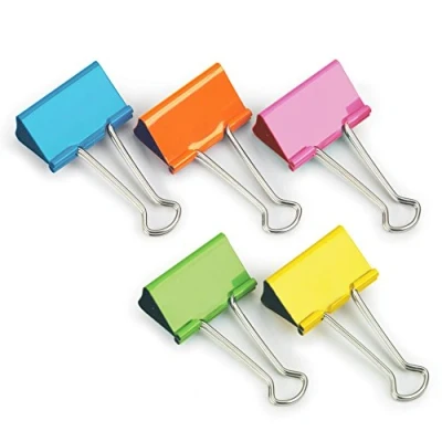 Image of Rapesco FBC41COL 41 mm Foldback Clips, Assorted Colours, Pack of 10