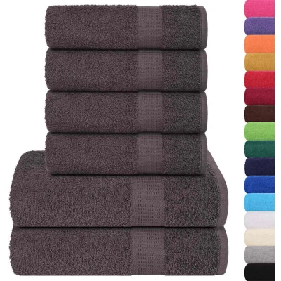 Image of vidaXL 6 Piece Towel Set Anthracite 360 gsm 100% Cotton