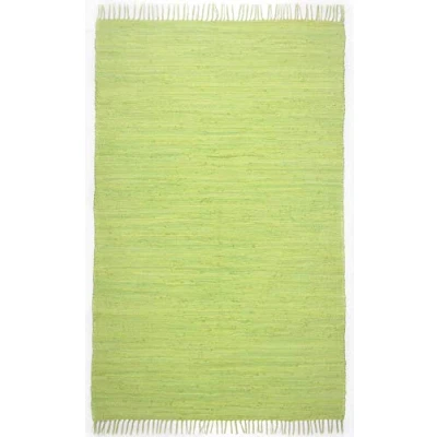 Image of Theko Happy Cotton Rug, 100% Cotton, Green, 90 cm x 160