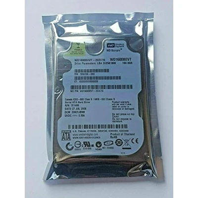 Image of 160GB SATA WD1600BEVT 22ZCT0 5400RPM 8MB 2.5&quot; Hard Drive