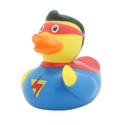 Image of Lilalu 8 x cm/50 g Collector and Baby Superman Rubber Duck Bath Toy