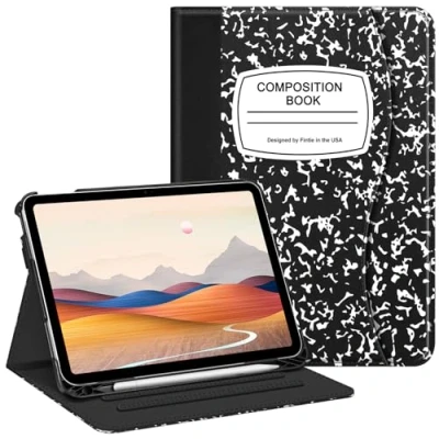 Image of FINTIE Case for iPad 10th Generation 10.9 Inch (2022 Model), Multi Angle Viewing Protective Stand Cover with Pencil Holder &amp; Pocket, Auto Sleep/Wake, Composition Book