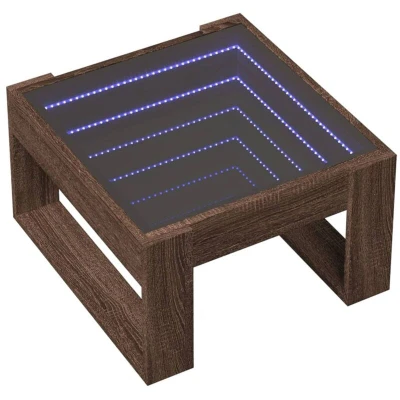 Image of vidaXL Coffee Table with Infinity LED Brown Oak 50x53x30 cm