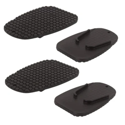 Image of Oldbones Motorbike Side Stand Pad,4 Pieces Plate Pad Motorcycle Kickstand Fit for Small Kickstand,Motorcycle Snow Slippery Road,Hot Pavement, Grass, Soft Ground and More(Black)