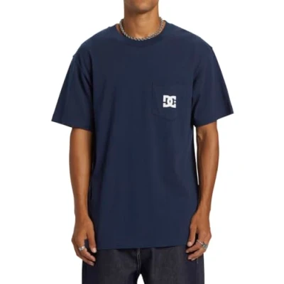 Image of DC Shoes Mens Star Pocket T Shirt, Dress Blues, XS EU