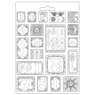 Image of Stamperia International Soft Mould Alchemy Numbers, Various, A4