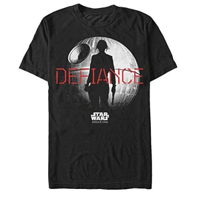 Image of Star Wars mensSTRO0120 10001001Rogue One Jyn Death Defiance Graphic T Shirt Black XXXL