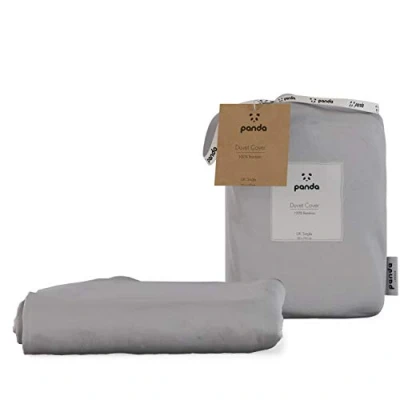 Image of Panda 100% Bamboo Duvet Cover (Quiet Grey, UK Single)