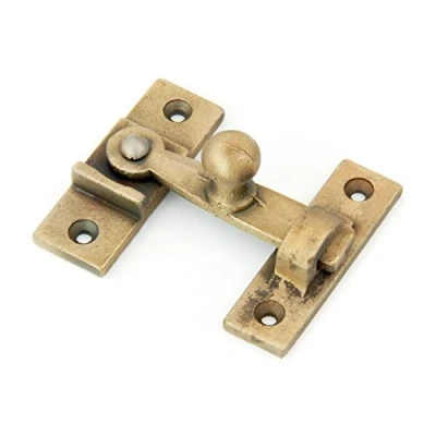 Image of Cast Iron Vintage Style Cabinet Door Cupboard Latch Swing Lock Catch Antique Brass