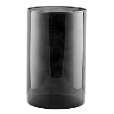 Image of TREND for HOME Halloween Vase Flowers 21.5 Flower Cylinder Coloured Glass Smoked Tall Black Large Vases Floor Standing Candle Holder Wide Neck Ø 13.5 cm Fleur Smoky