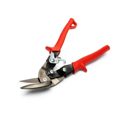 Image of Wiss M6R 9 1/4in Metalmaster Offset Snips, Cuts Straight to Left, Red Grips