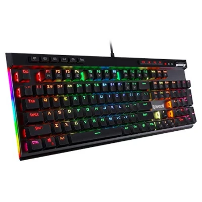 Image of Redragon K580 VATA US layout RGB LED Backlit Mechanical Gaming Keyboard, Blue Switches, 104 Keys Anti ghosting Macro &amp; Dedicated Media Controls, Onboard Recording