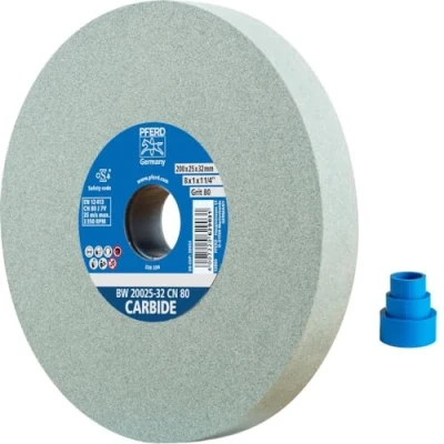 Image of PFERD Sanding Disc 200 x 25 32 mm, Carbide, Grain Size 120, Silicon 39008443 for Working Hard Materials with Integrated Reducing Sleeves (25/20/16 mm)