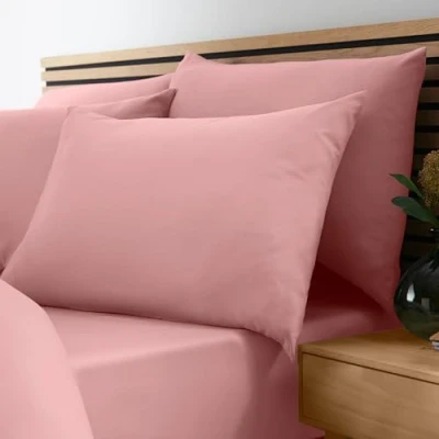Image of Catherine Lansfield So Soft Non Iron Single Fitted Sheet Coral