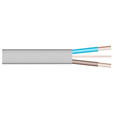 Image of Merriway BH01482 Twin and Earth Flat Cable, 6242Y 10.0mm Grey, 1 Metre (39 inch)