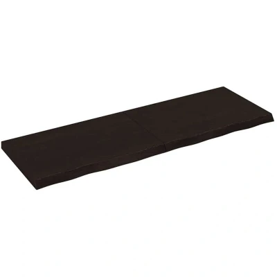 Image of vidaXL Wall Shelf Dark Brown 120x40x(2 4) cm Treated Solid Wood Oak