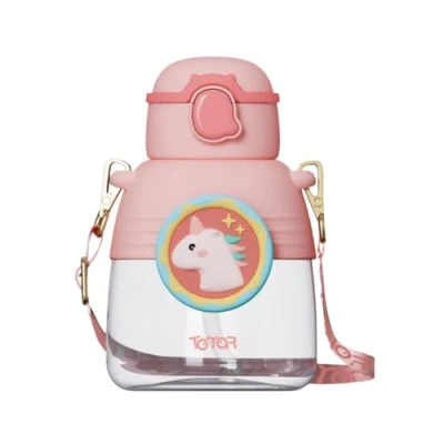 Image of FASHION YO Unicorn Water Bottle Reusable Kids 850ml PP with straw Lid BPA Free Drinking bottle(Unicorn)