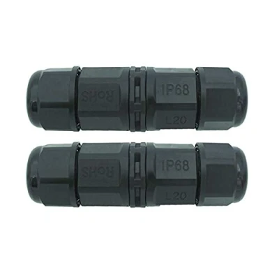 Image of Vogueing Tool Outdoor Cable Connector Waterproof Junction Box with 2 Pole IP68 External Sleeve Coupler 6mm 12mm (Pack of 2)