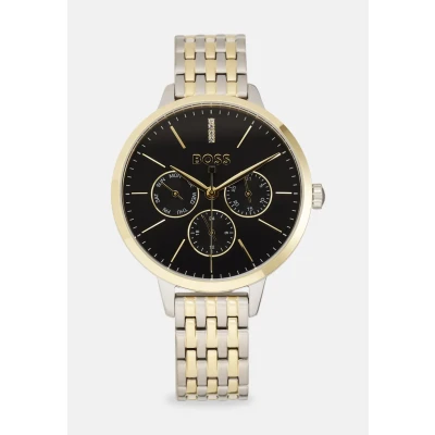 Image of BOSS Symphony Watch silvecoloured/black/goldcoloured, Women&#039;s, Size: One Size, Silve coloured/black/gold coloured