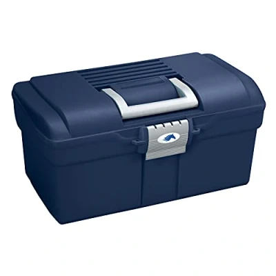 Image of Horse Grooming Box With Removable Tray In Navy Blue