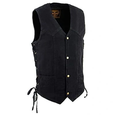 Image of Milwaukee Leather Men&#039;s Dm1315 4x Black Denim Vest, 4XL