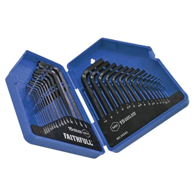 Image of Faithfull Metric/Imperial Hex Key Set, 30 Piece FAIHKS30MAF