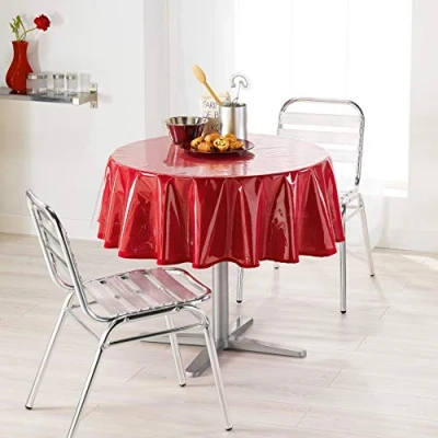 Image of Decorline Round Tablecloth (0) 180 Plain Transparent Crystal 15/100e, Multicolour, 180x1x180 cm