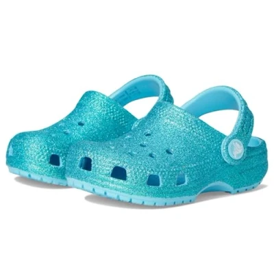 Image of Crocs Unisex Kid&#039;s Classic Glitter Clogs (Toddler), Tinted Glass, 4