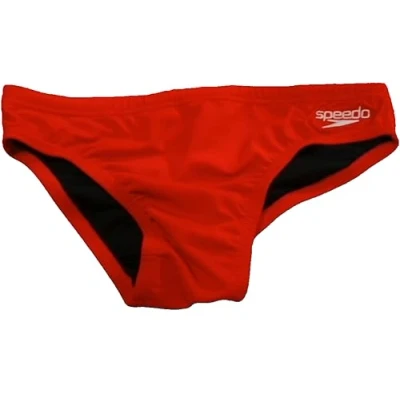 Image of Speedo Men&#039;s Essential Eco Endurance+ 7cm Swimming Briefs Chlorine Resistant Recycled Fabric Swim Fitness Training Holiday Speedos, Fed Red, 30