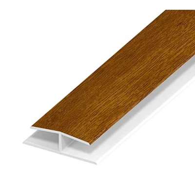 Image of Golden Oak Soffit Joint/H Trim PVC Plastic Jointing 9mm Board/Panel Joint 1m Length