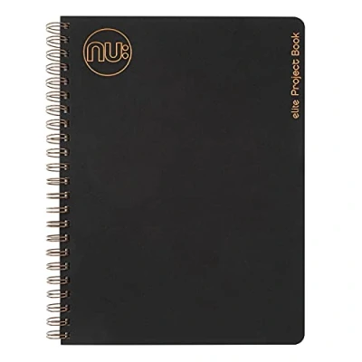 Image of Nu Notebooks Kraft Range Black Wire Bound A4 Project Book Stationery Professional Notepad 160 Pages