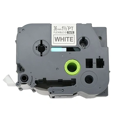 Image of Fassport 1 Pack Black on White Flexible Label Tape Compatible for Brother P Touch TZ FX261 TZe 36mm 1/2&quot;