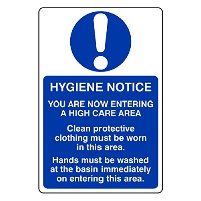 Image of 200mmx300mm Hygiene Notice Catering Information Sign Sticker Self Adhesive