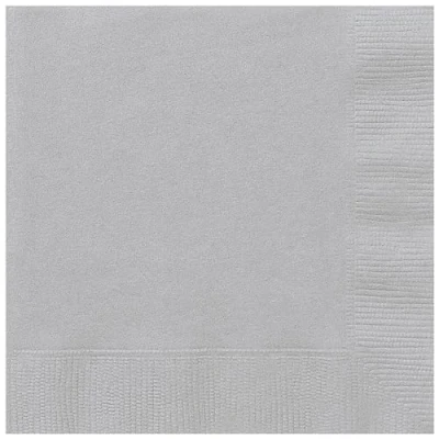 Image of Unique 80801 Paper Napkins 13 cm Silver Colour 20 Count (Pack of 1), Pack