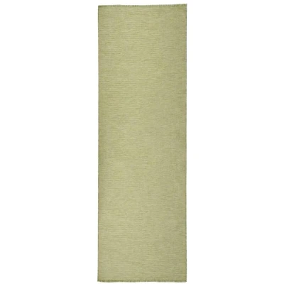 Image of vidaXL Outdoor Flatweave Rug 80x250 cm Green