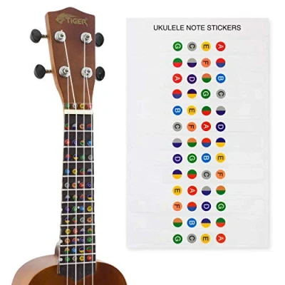 Image of Ukulele Note Sticker Sheet for Beginners