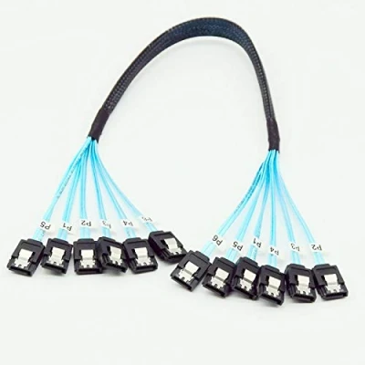 Image of YIWENTEC High Speed 6Gbps Sata 3 iii Cable Sas for Server (6 SATA, 0.5M) ¡&quot;